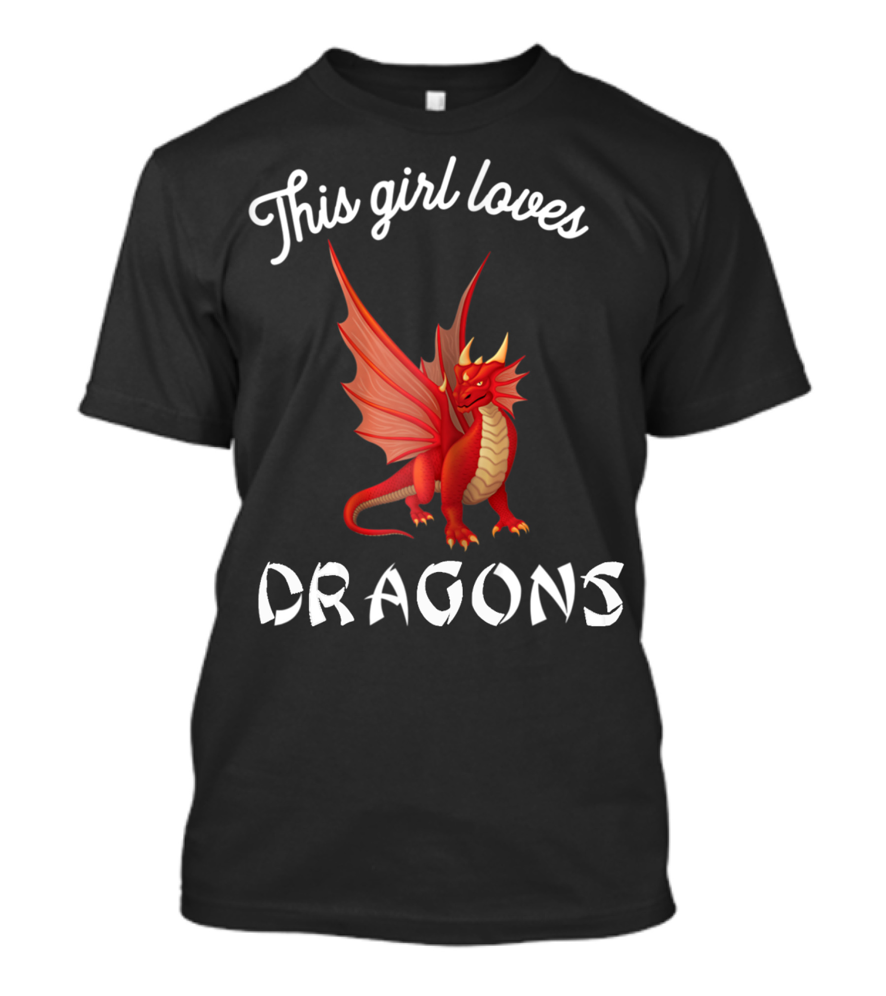This Girl Loves Dragons Red Dragon Clothing Fun T-Shirt