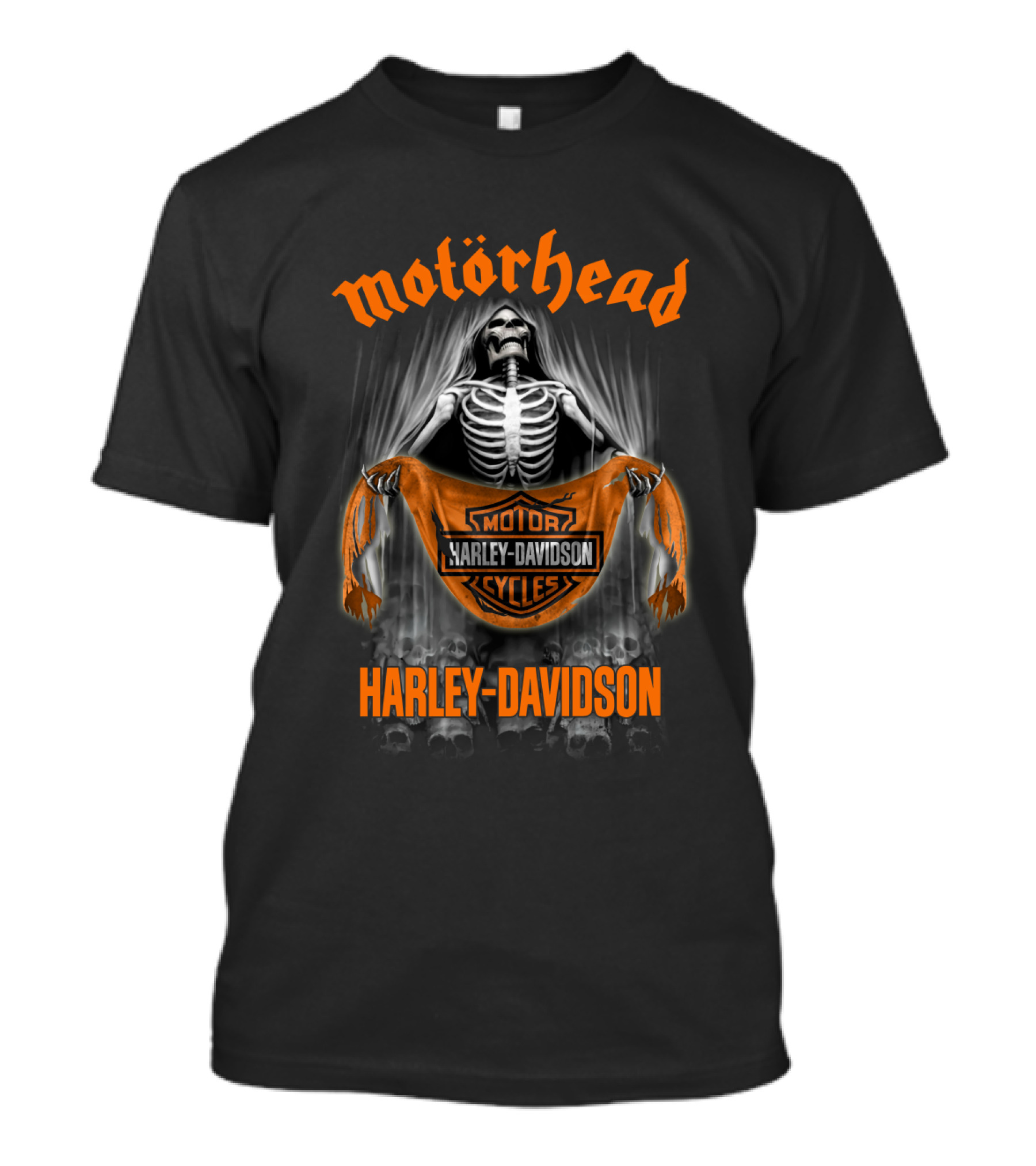Motörhead Harley Davidson Skeleton Biker Theme T-Shirt