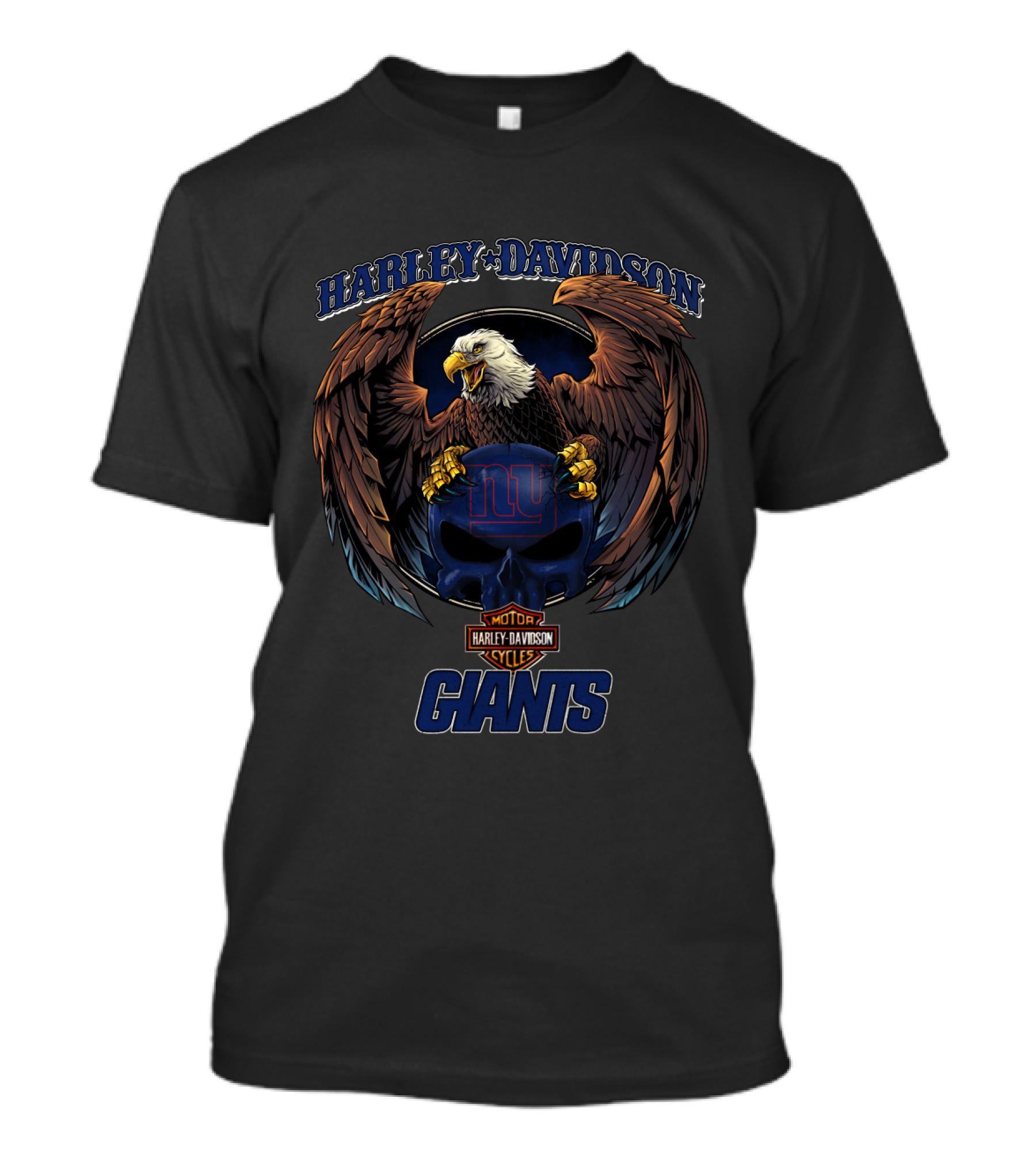 Harley Davidson New York Giants Eagles Motor Cycles T-Shirt