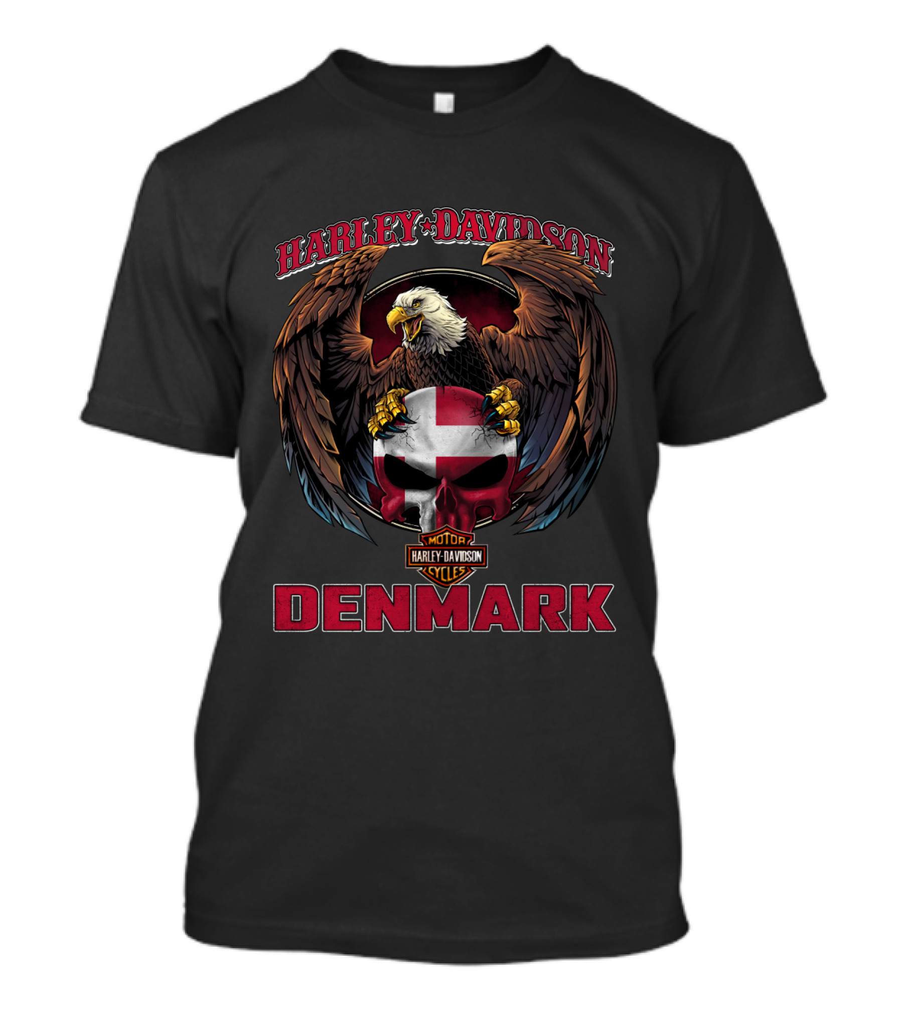 Harley Davidson Eagle Skull Denmark T-Shirt