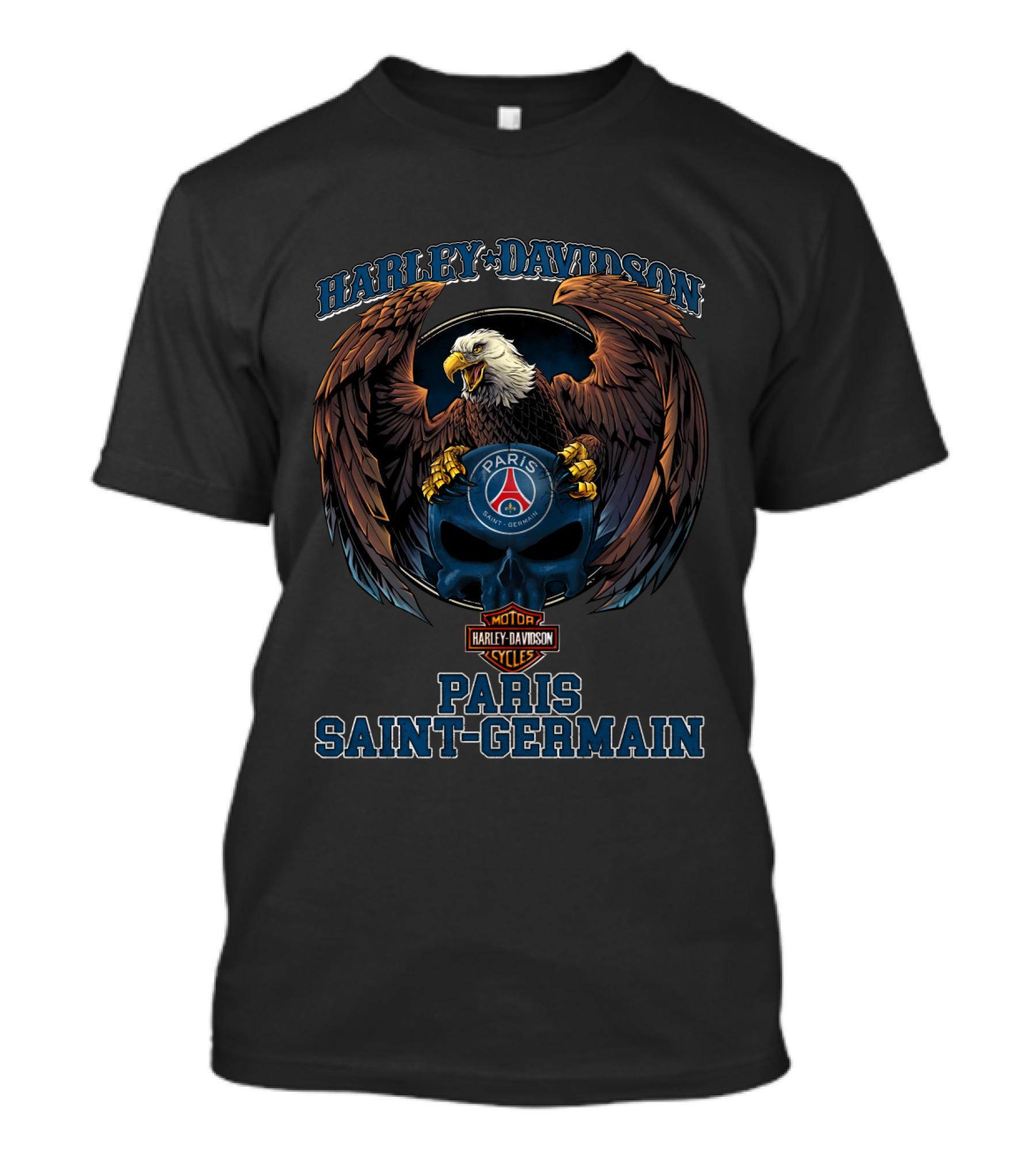 Harley Davidson Paris Saint-Germain Motor Cycles Eagle T-Shirt