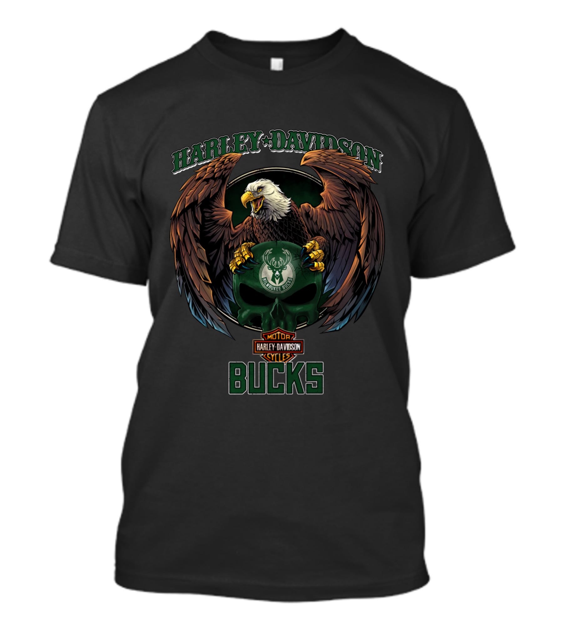 Harley Davidson Milwaukee Bucks Motor Cycles T-Shirt