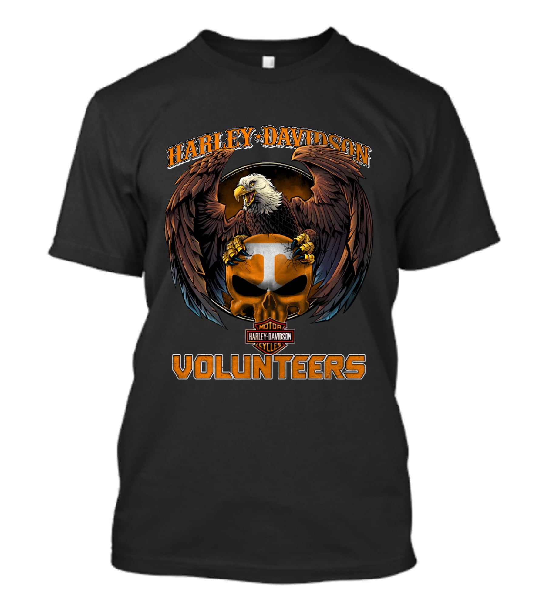 Harley Davidson Tennessee Volunteers Eagle And Skull T-Shirt