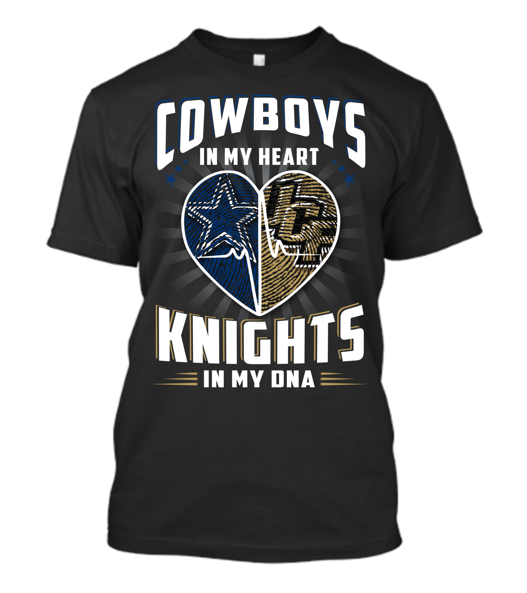 COWBOYS IN MY HEART KNIGHTS IN MY DNA T-Shirt