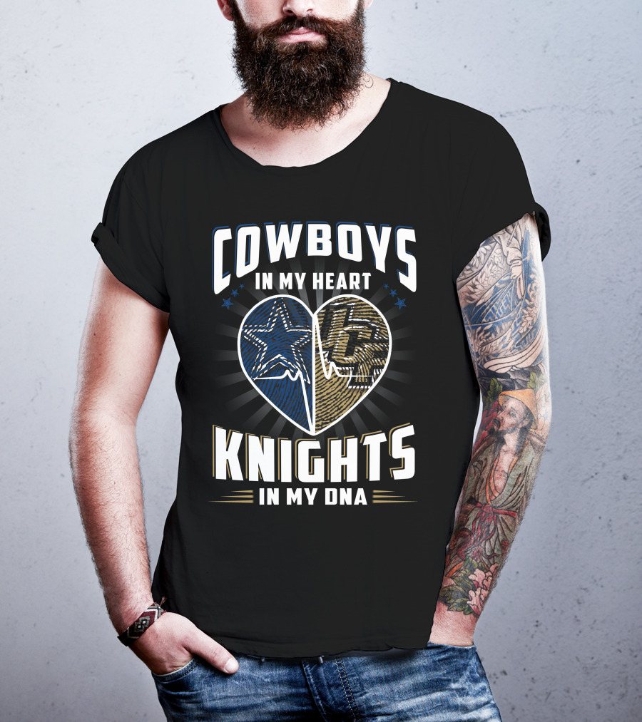 COWBOYS IN MY HEART KNIGHTS IN MY DNA T-Shirt