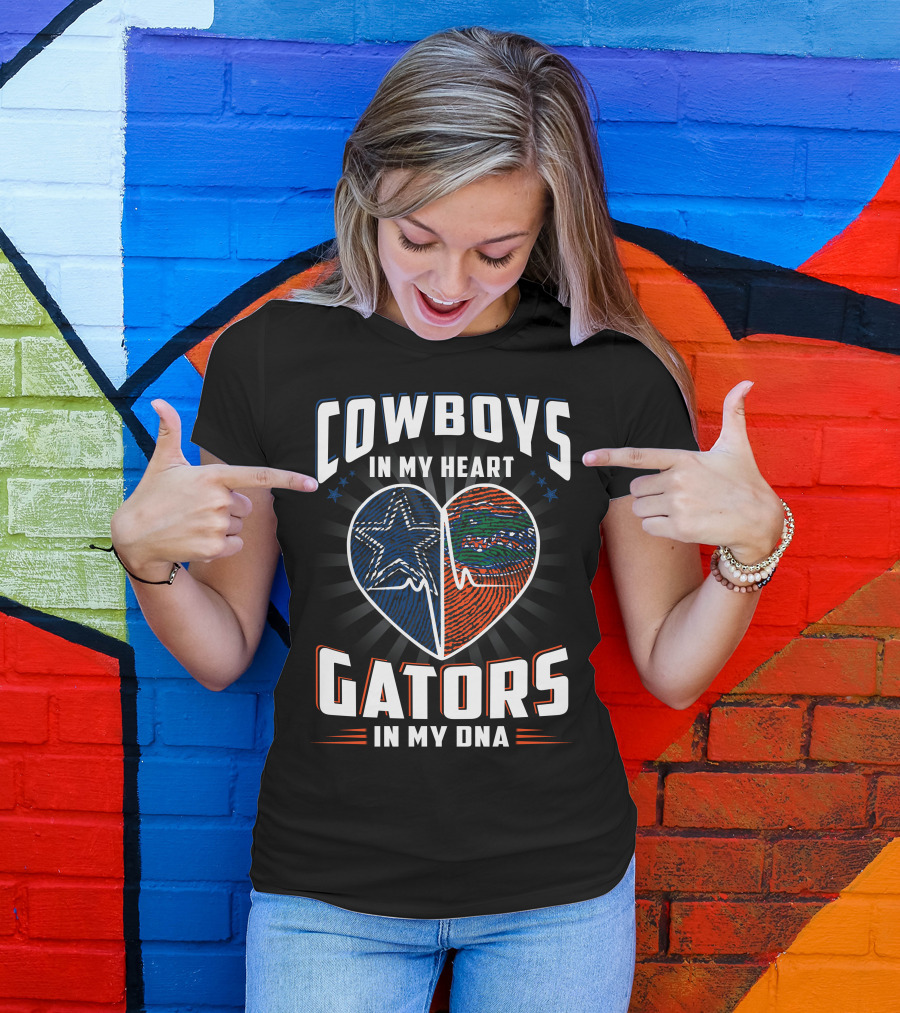COWBOYS IN MY HEART GATORS IN MY DNA T-Shirt