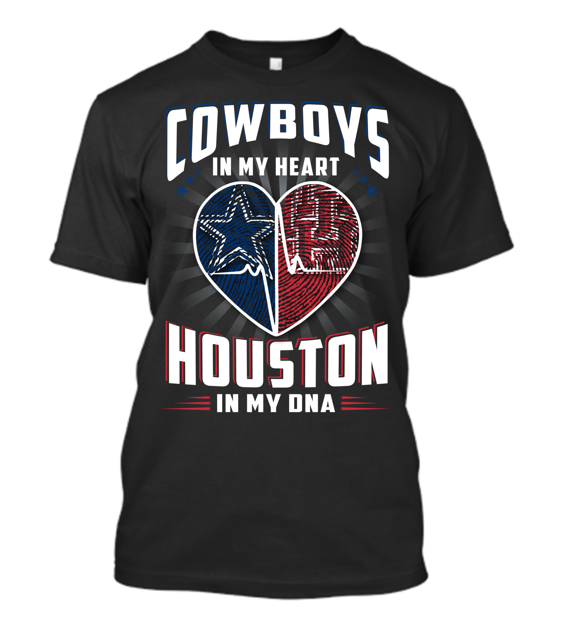 COWBOYS IN MY HEART HOUSTON IN MY DNA T-Shirt