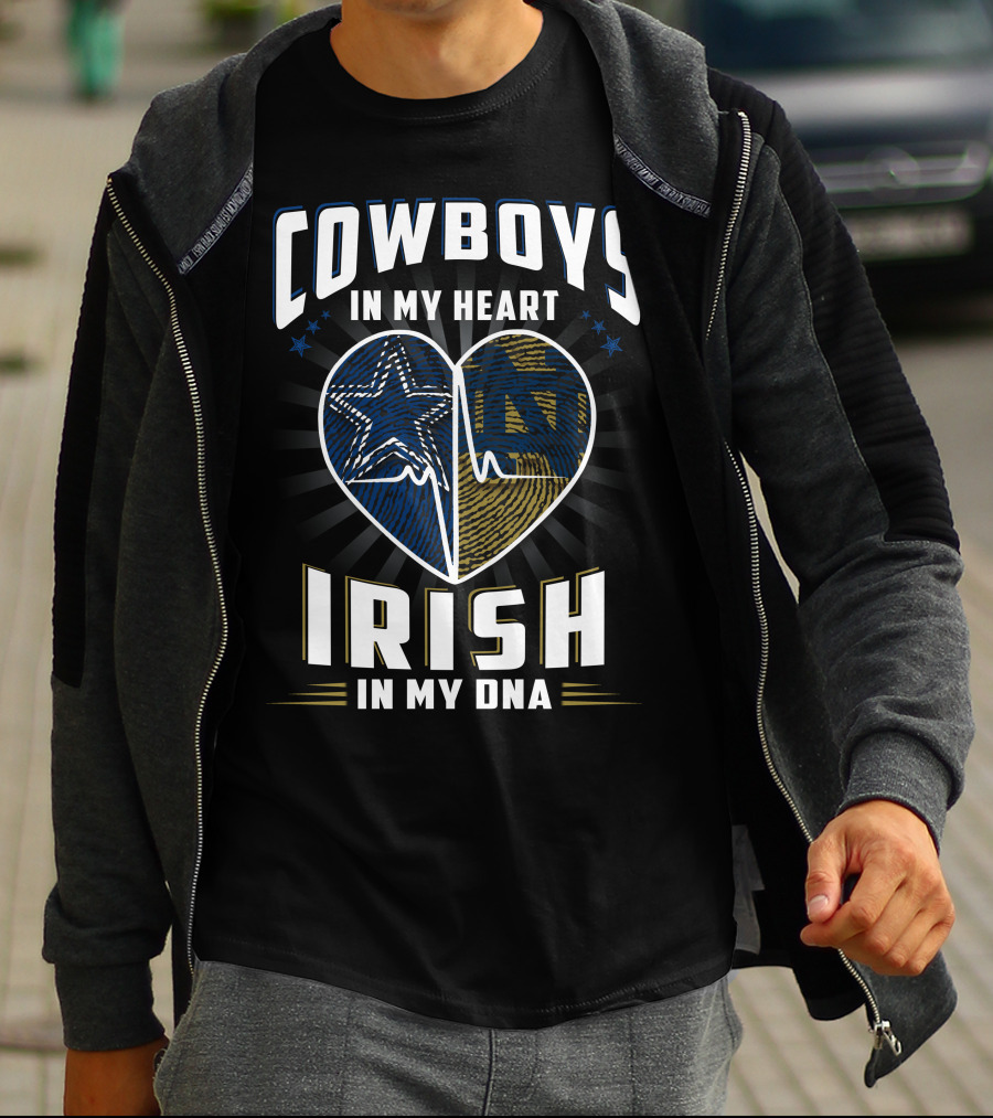 Cowboys In My Heart Irish In My Dna T-Shirt