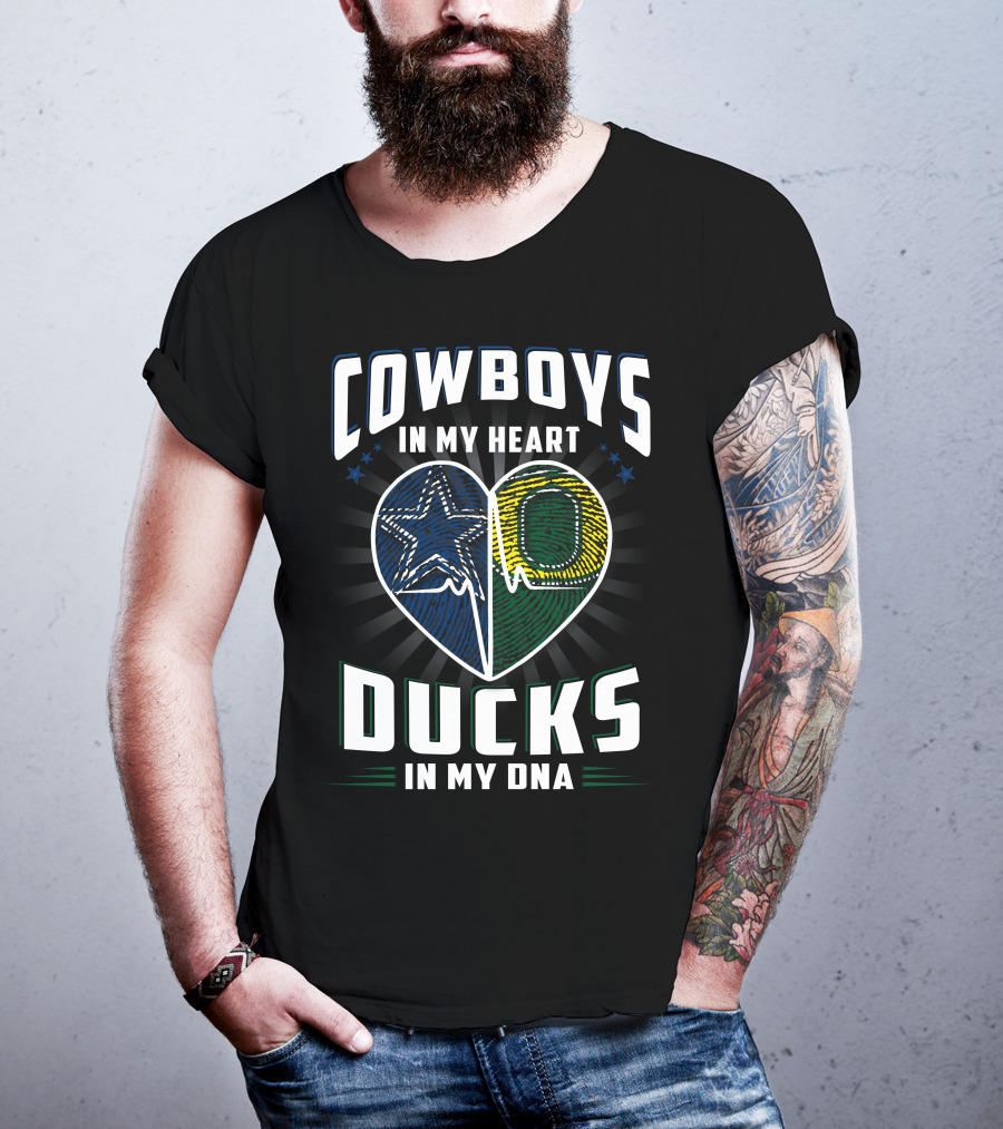 COWBOYS IN MY HEART DUCKS IN MY DNA T-Shirt