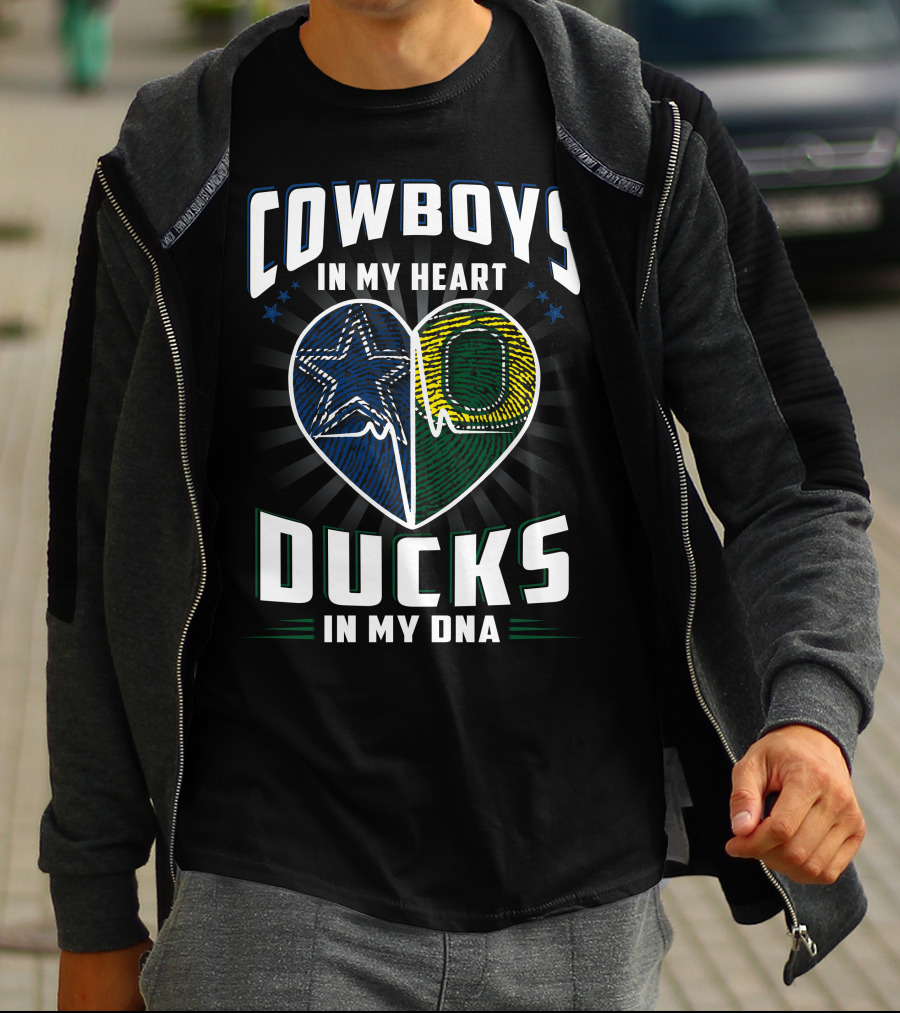 COWBOYS IN MY HEART DUCKS IN MY DNA T-Shirt