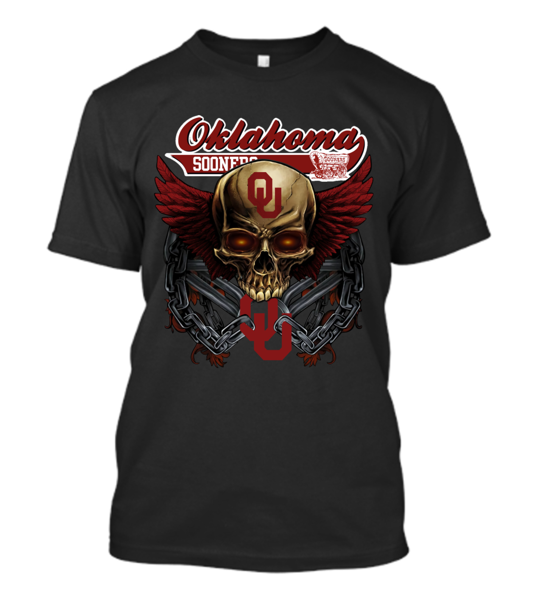 Oklahoma Sooners Skull Wings Ou Ncaa Os T-Shirt