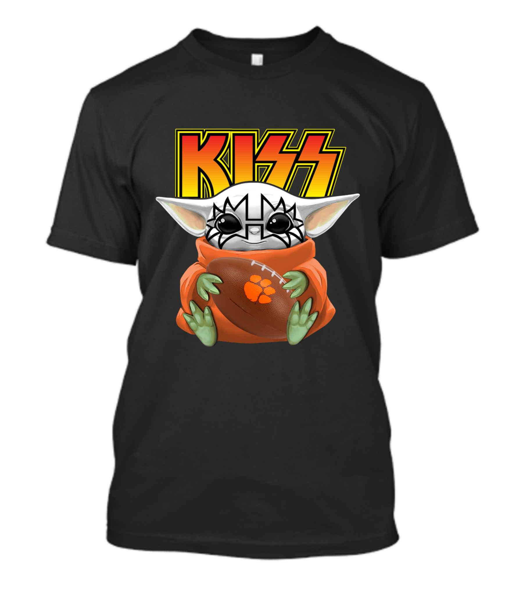 KISS Baby Yoda Clemson Tigers Football T-Shirt