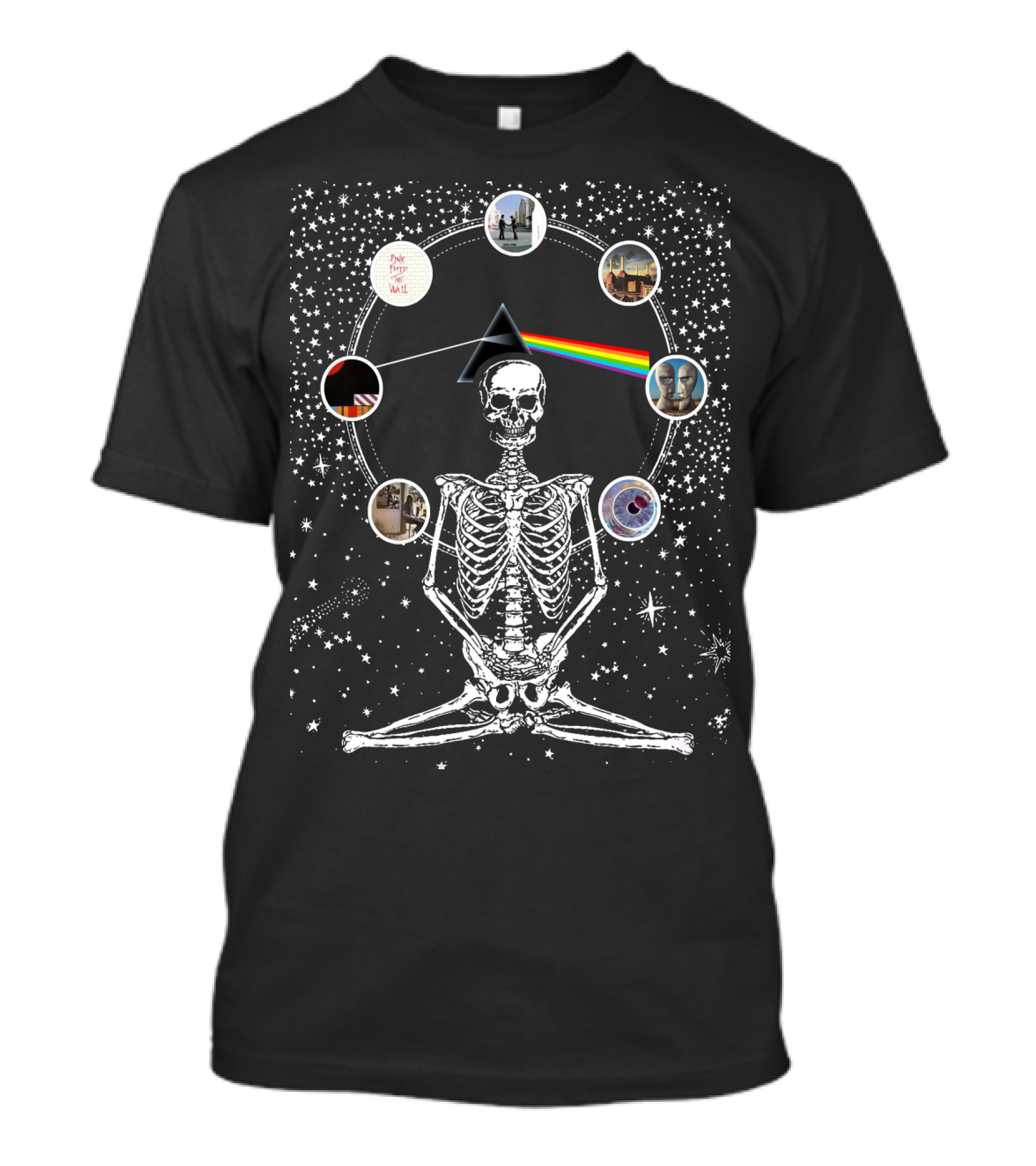 Pink Floyd Dark Side Of The Moon Skeleton Starry T-Shirt