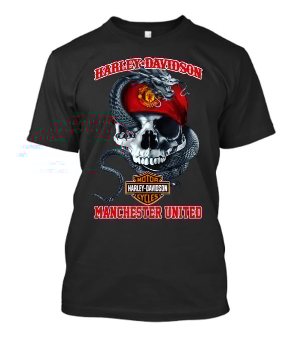 Harley Davidson Skull Snake Manchester United T-Shirt
