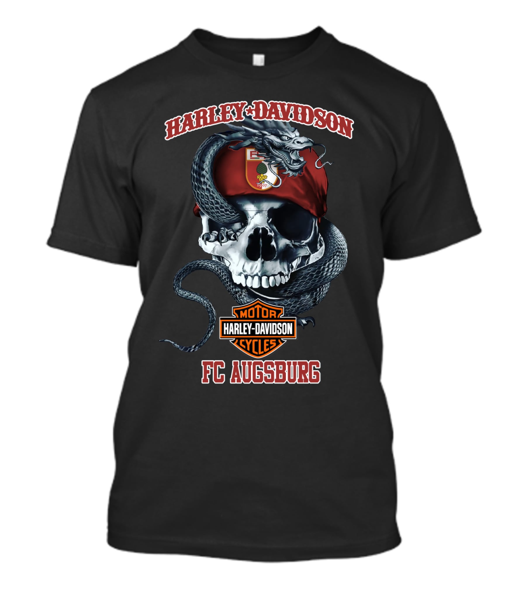 Harley Davidson Fc Augsburg Skull Snake T-Shirt