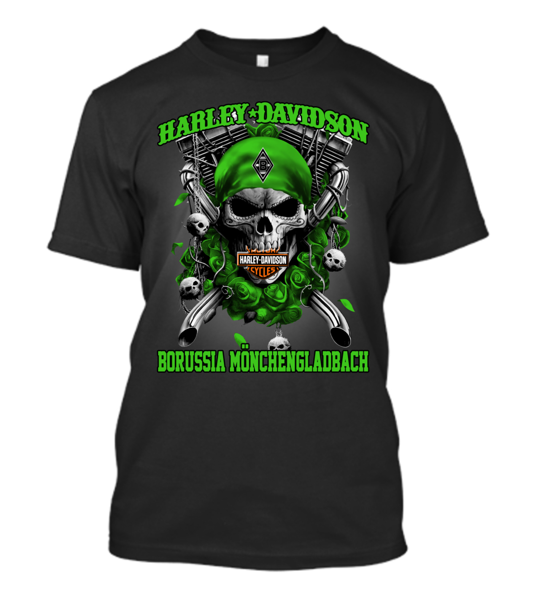 Harley Davidson Borussia Mönchengladbach Skull T-Shirt