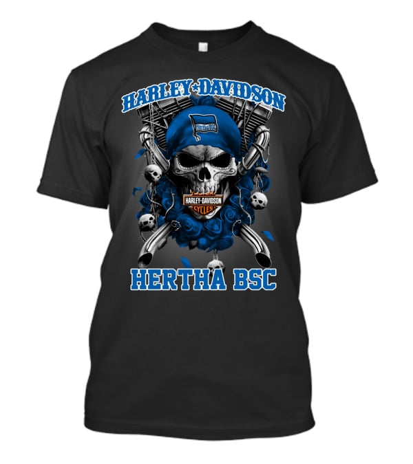 Harley Davidson Hertha Bsc Cycles Skull Flag T-Shirt