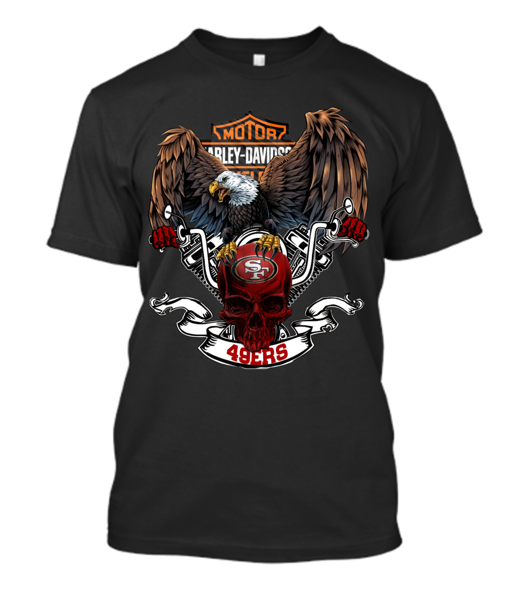 Motor Harley Davidson Cycles Nfl San Francisco 49ers T-Shirt