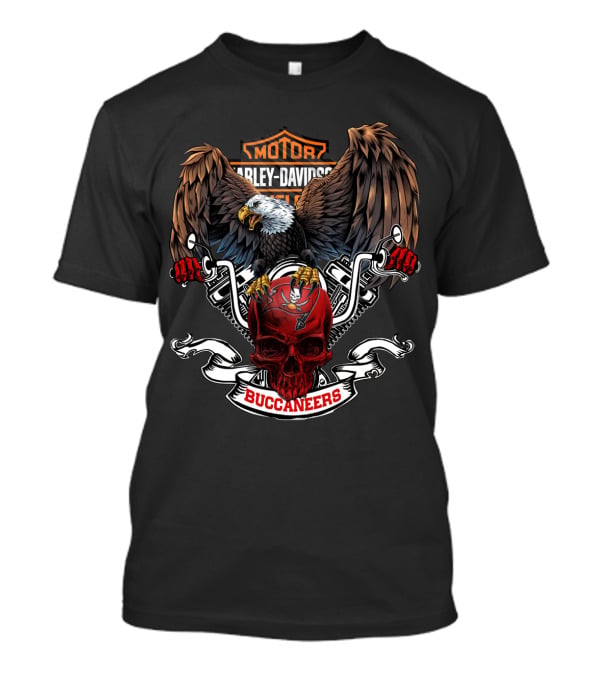 Harley Davidson Nfl Tampa Bay Buccaneers Skull Eagle T-Shirt