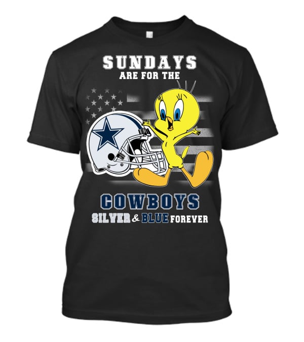 Sundays Are For The Cowboys Silver & Blue Forever Tweety T-Shirt