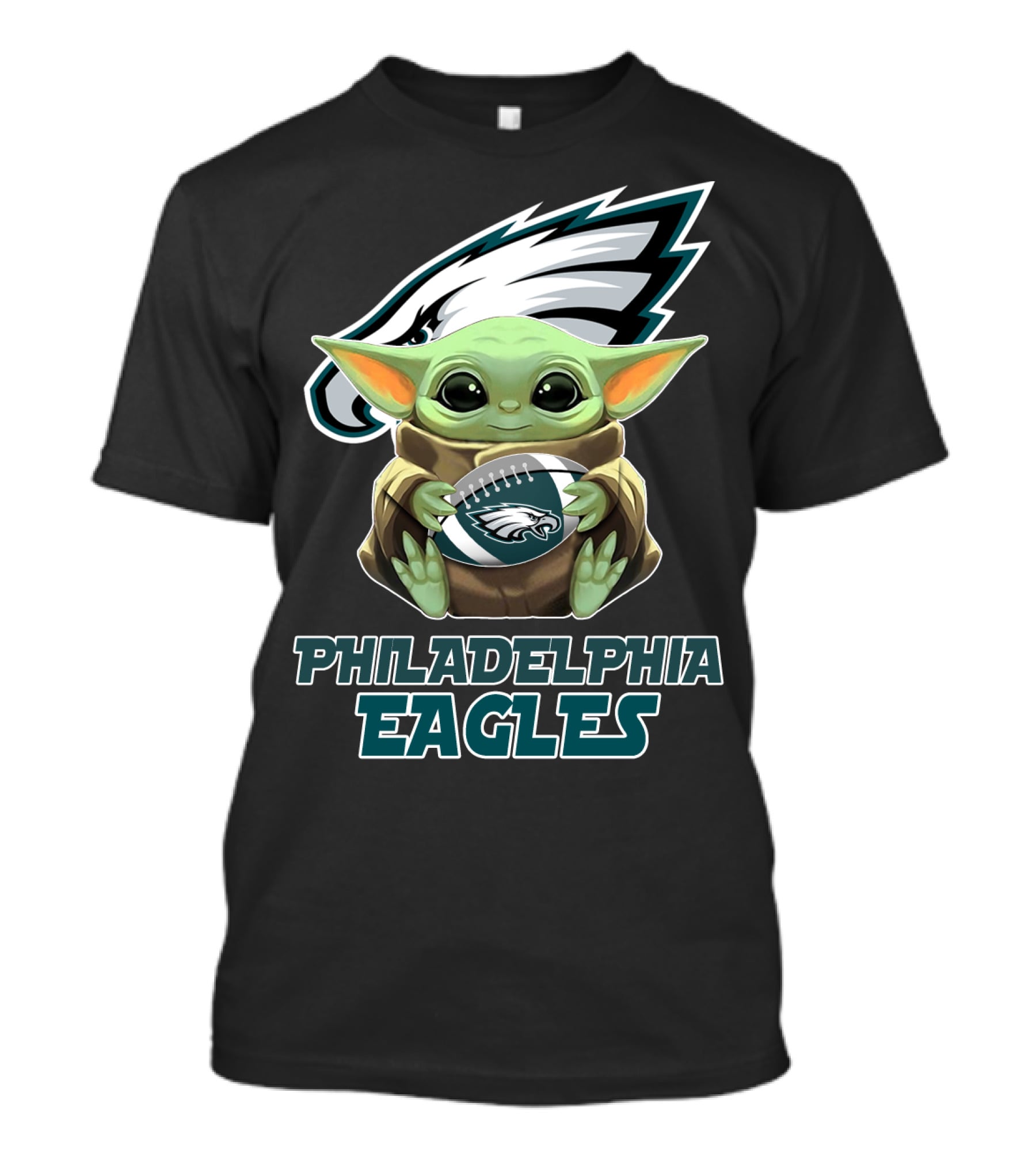 Philadelphia Eagles Baby Yoda Football T-Shirt