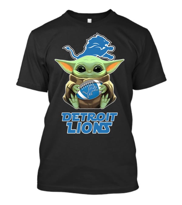 Detroit Lions Baby Yoda Football T-Shirt