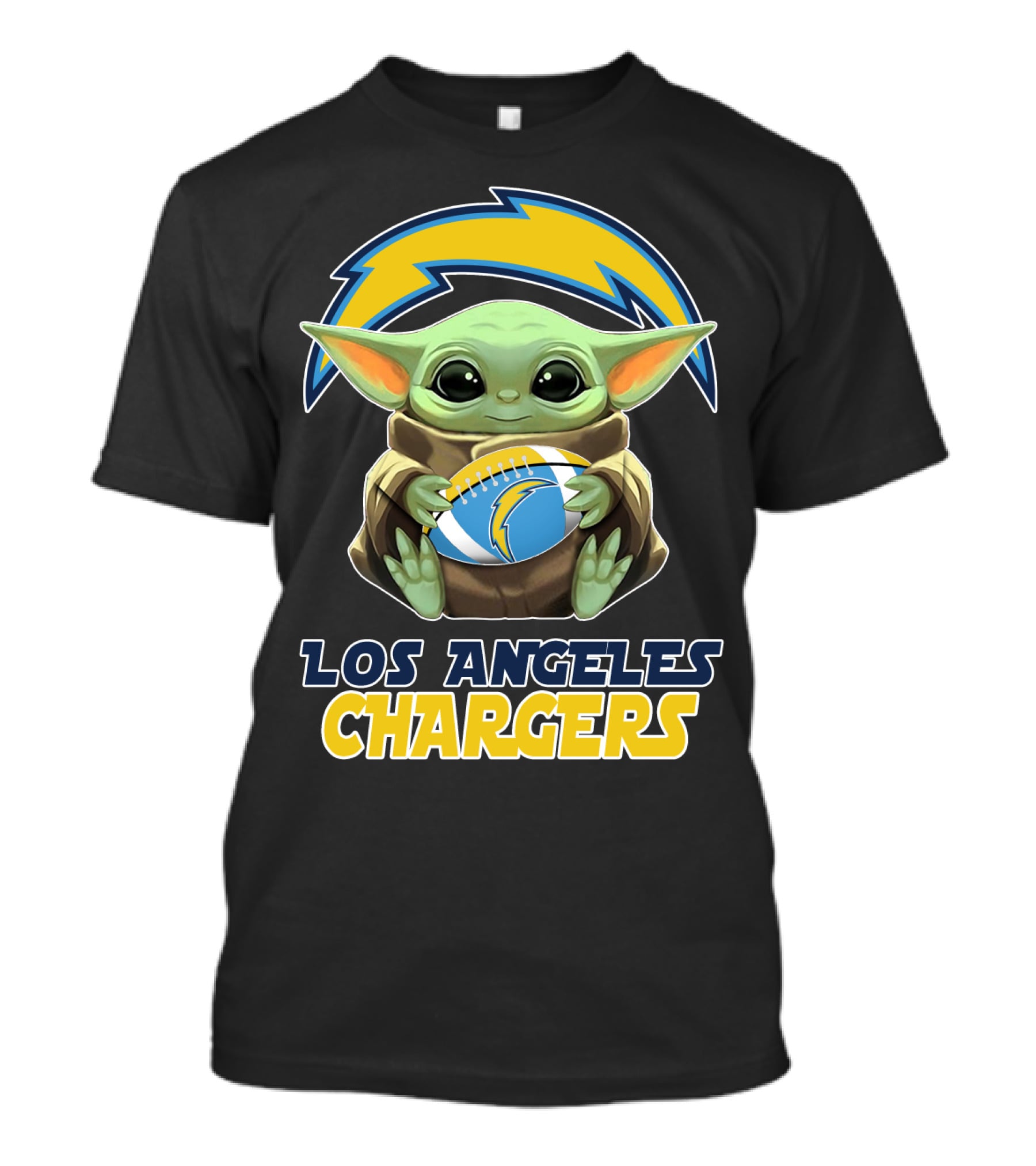 Los Angeles Chargers Baby Yoda Football T-Shirt