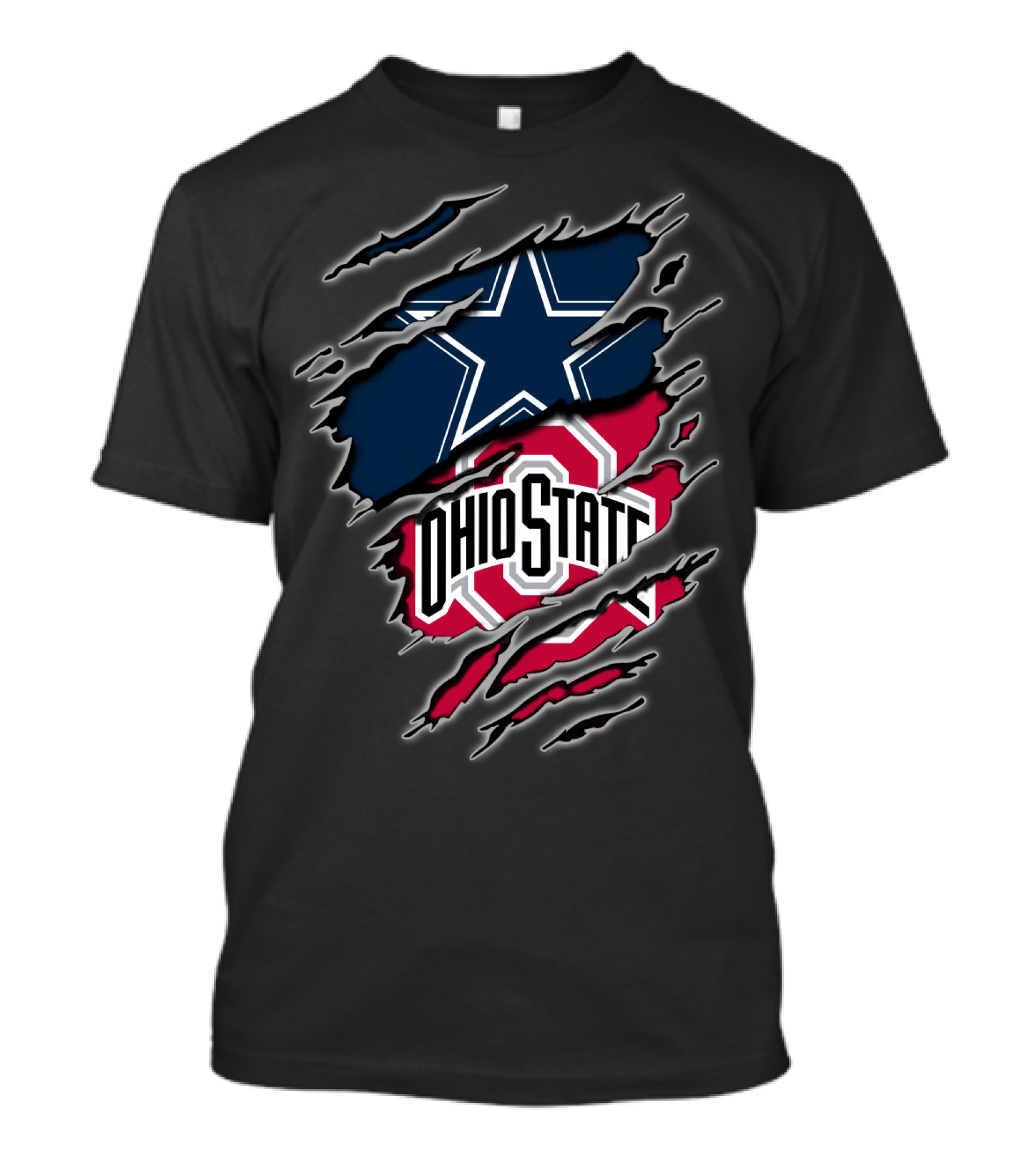 Dallas Cowboys Ohio State Buckeyes Fan Crossover T-Shirt