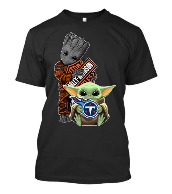 Groot Harley Davidson Baby Yoda Tennessee Titans T-Shirt