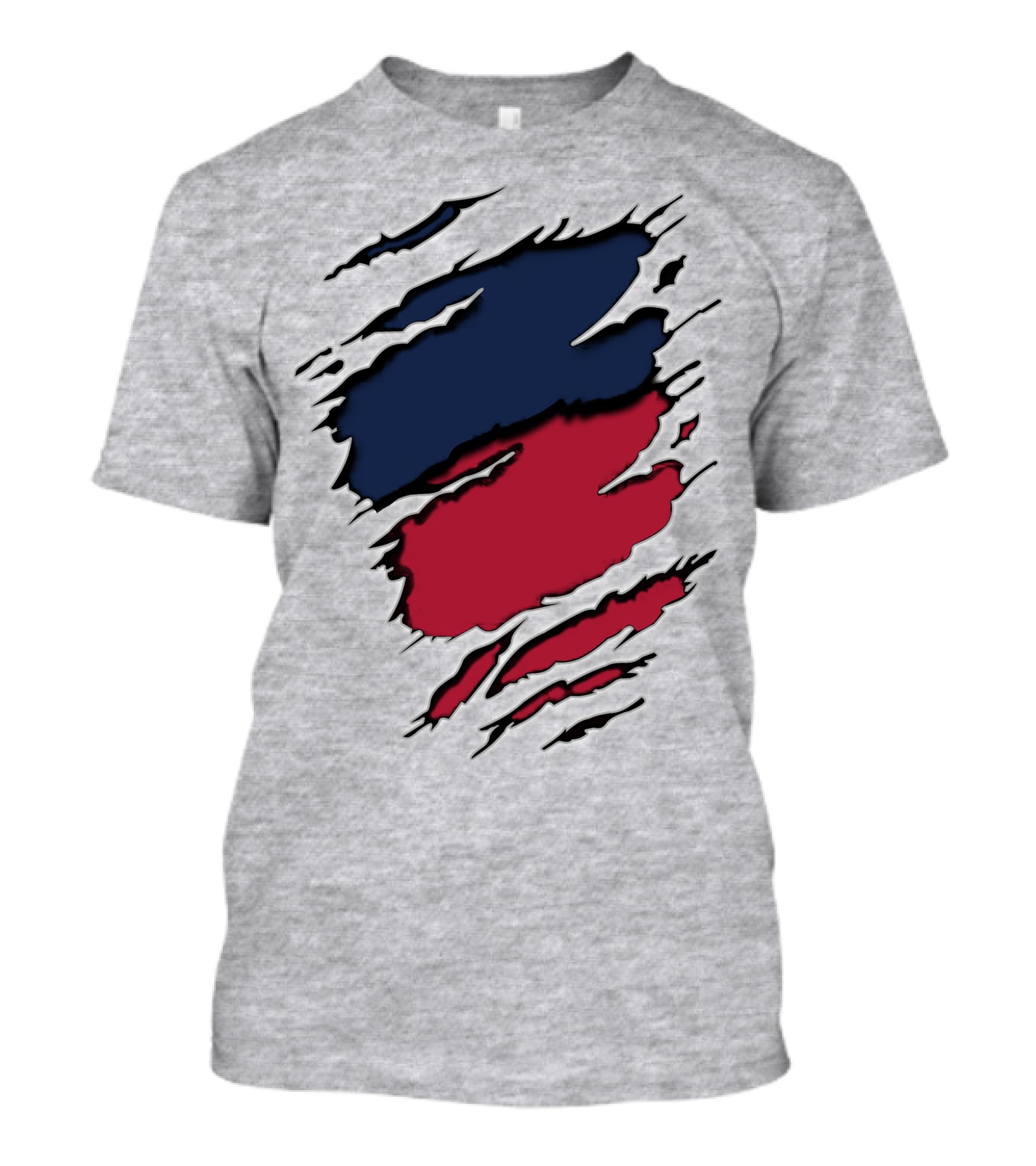 Yan Gia Blue And Red Claw Marks T-Shirt