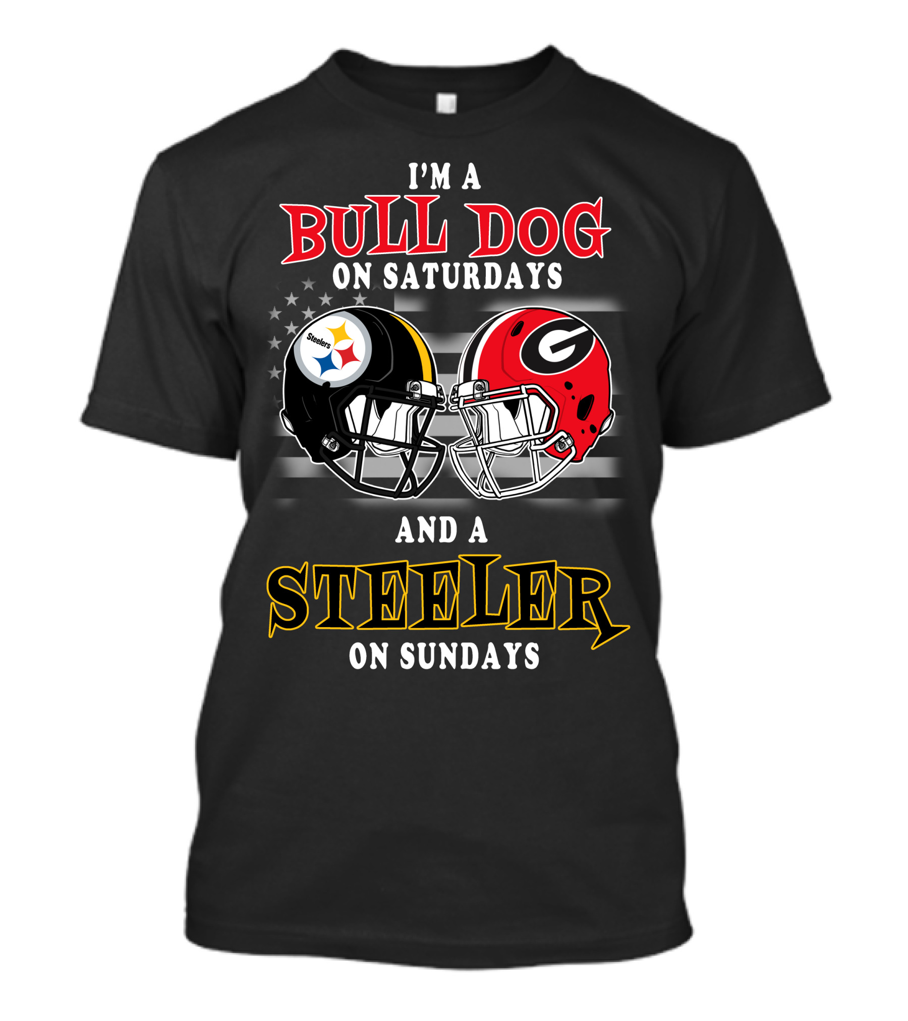 I'm A Bull Dog On Saturdays And A Steeler On Sundays T-Shirt