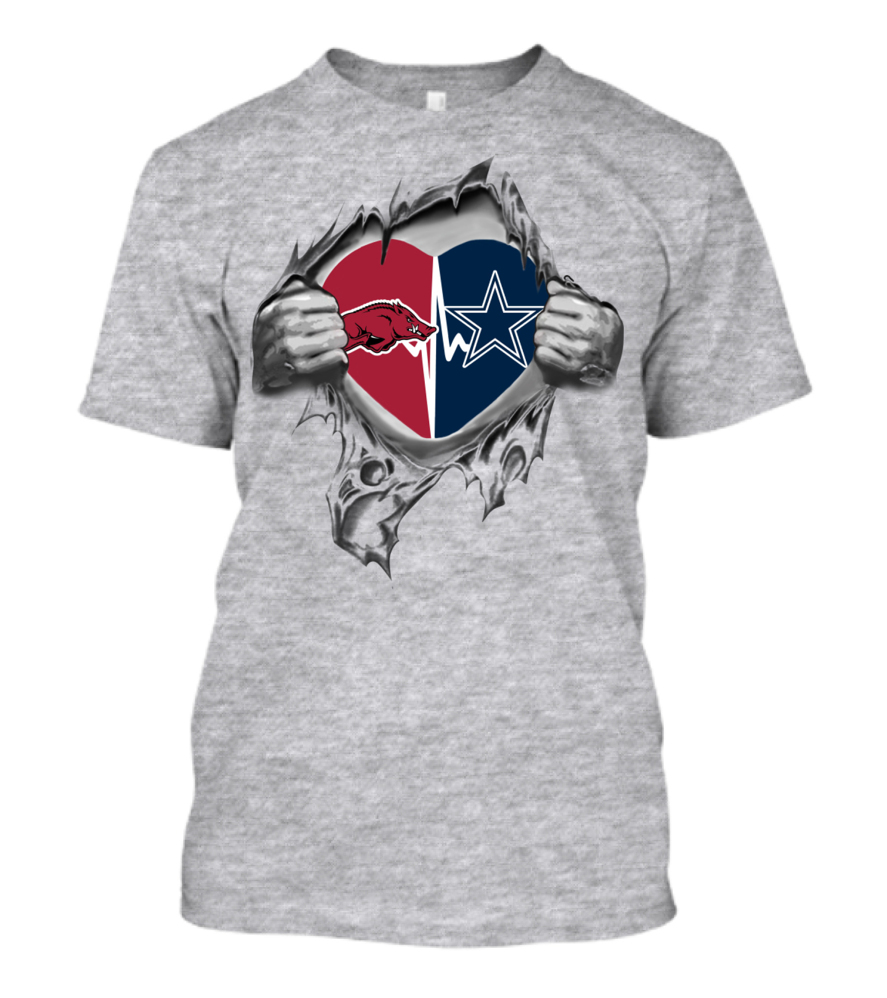 Cowboys Arkansas Razorbacks Heart Symbol T-Shirt