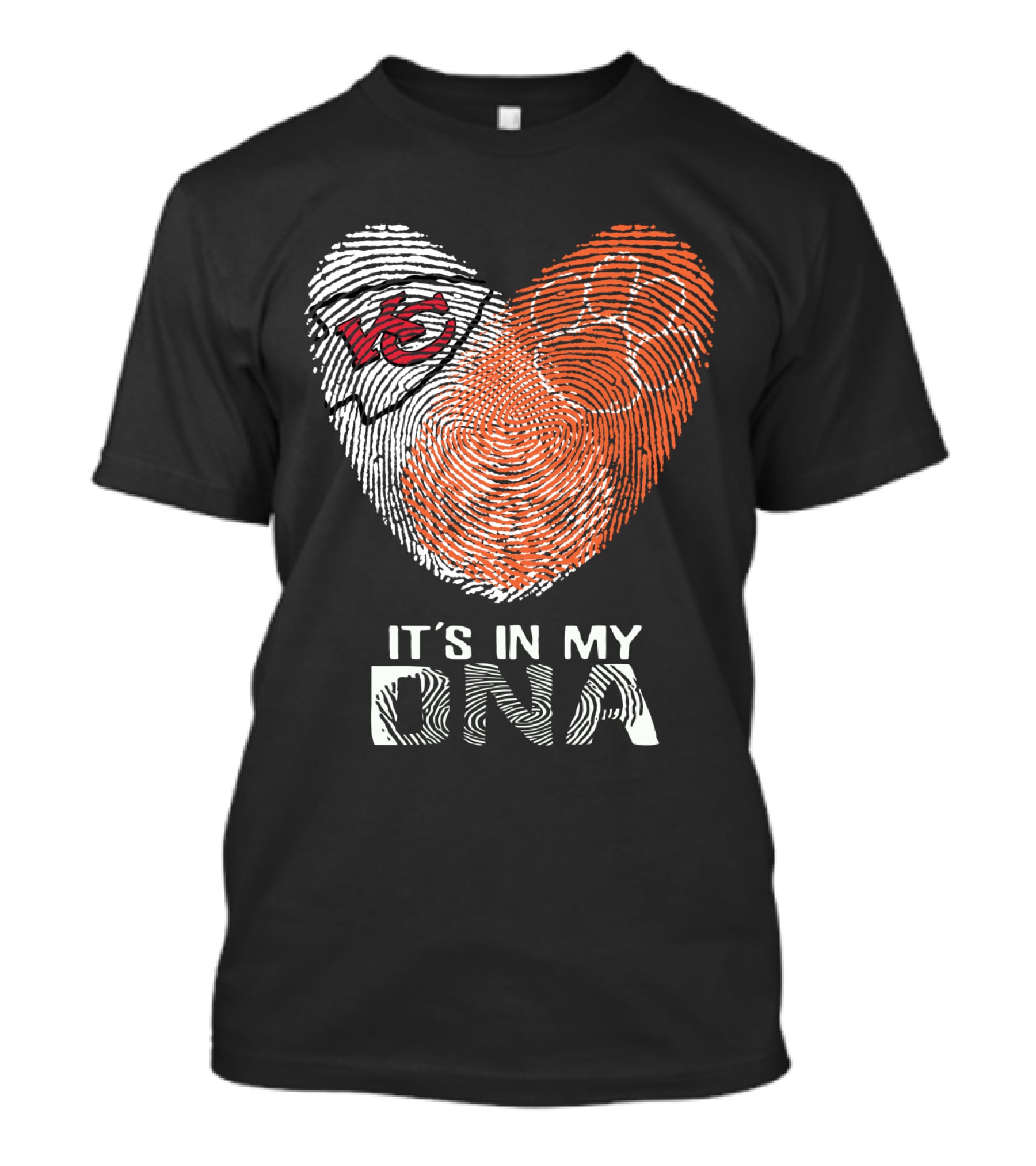Chiefs Clemson Tigers It's In My DNA Fingerprint Heart T-Shirt