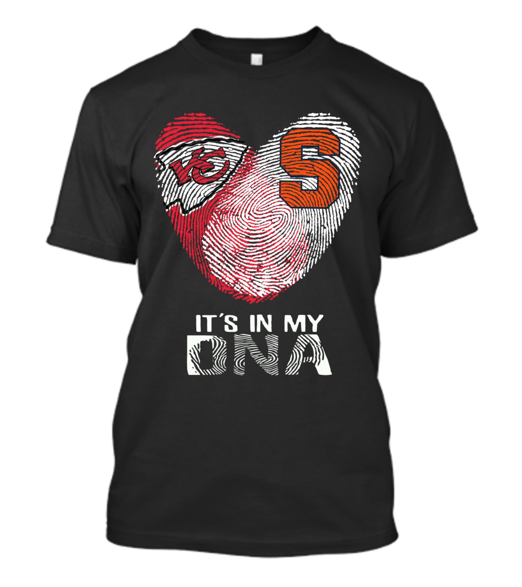 Chiefs Syracuse It's In My Dna Fingerprint Heart T-Shirt