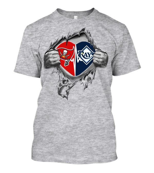 Buccaneers Rays Heart Logo Peel T-Shirt