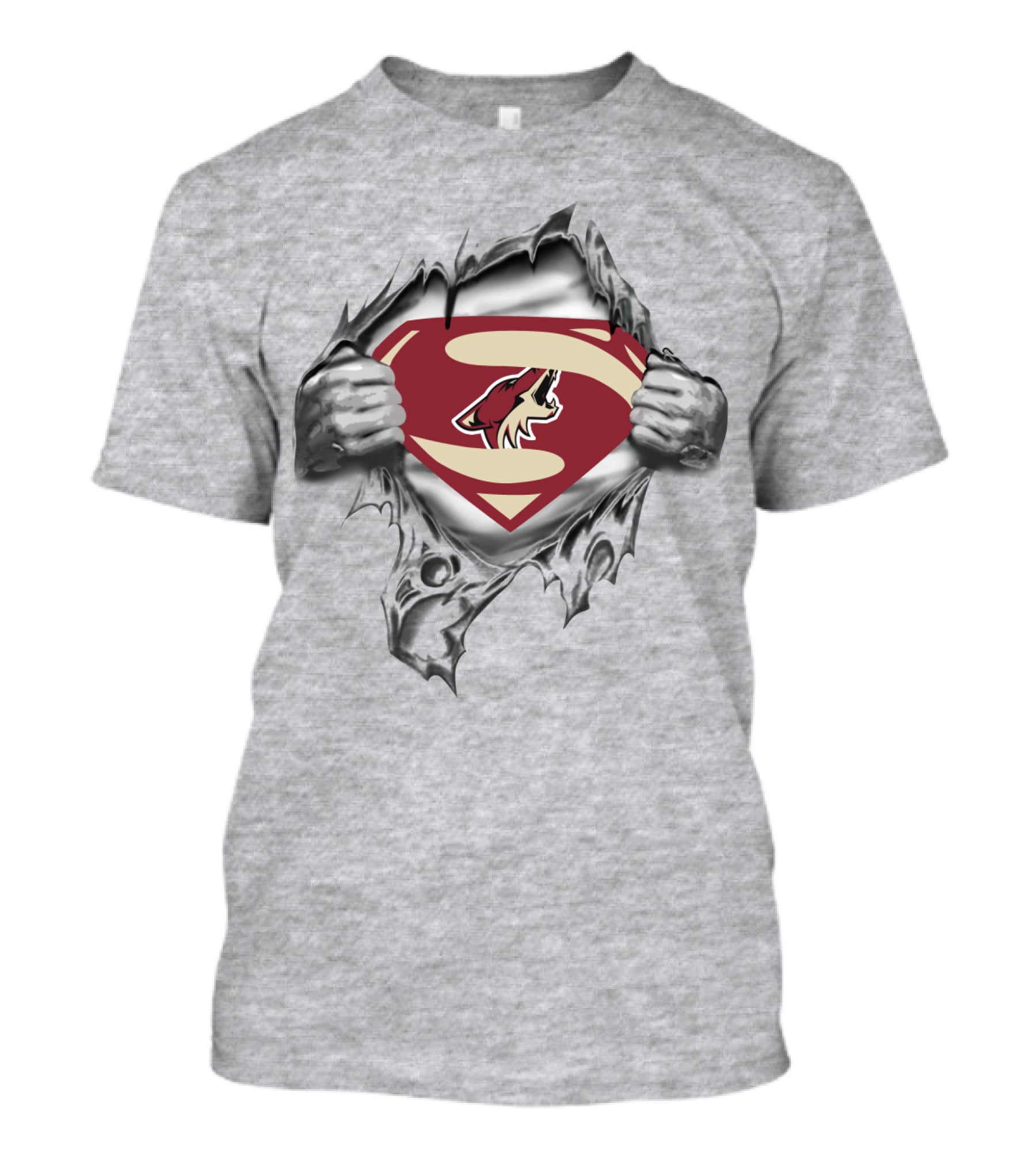 Coyotes Super Man Logo Torn Comic T-Shirt
