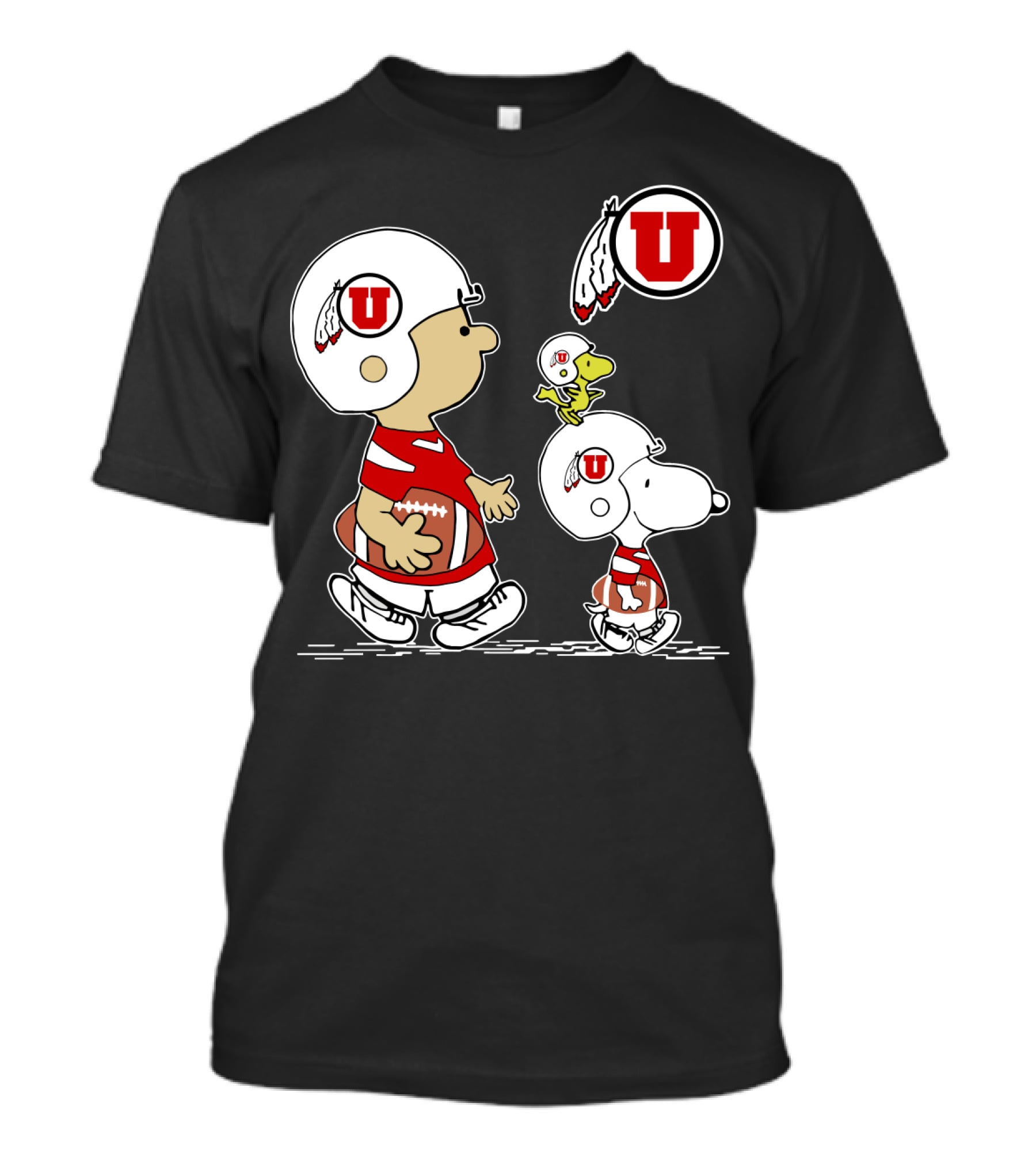 Utah Utes Football Snoopy And Woodstock Team Helmets T-Shirt