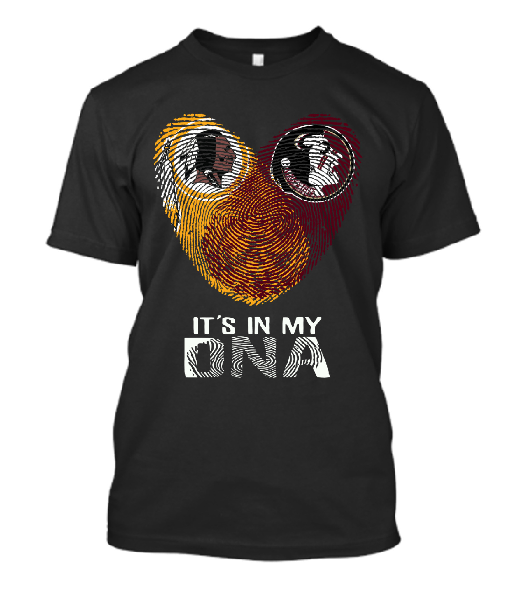 Redskins Seminoles It's In My Dna Fingerprint Logos T-Shirt