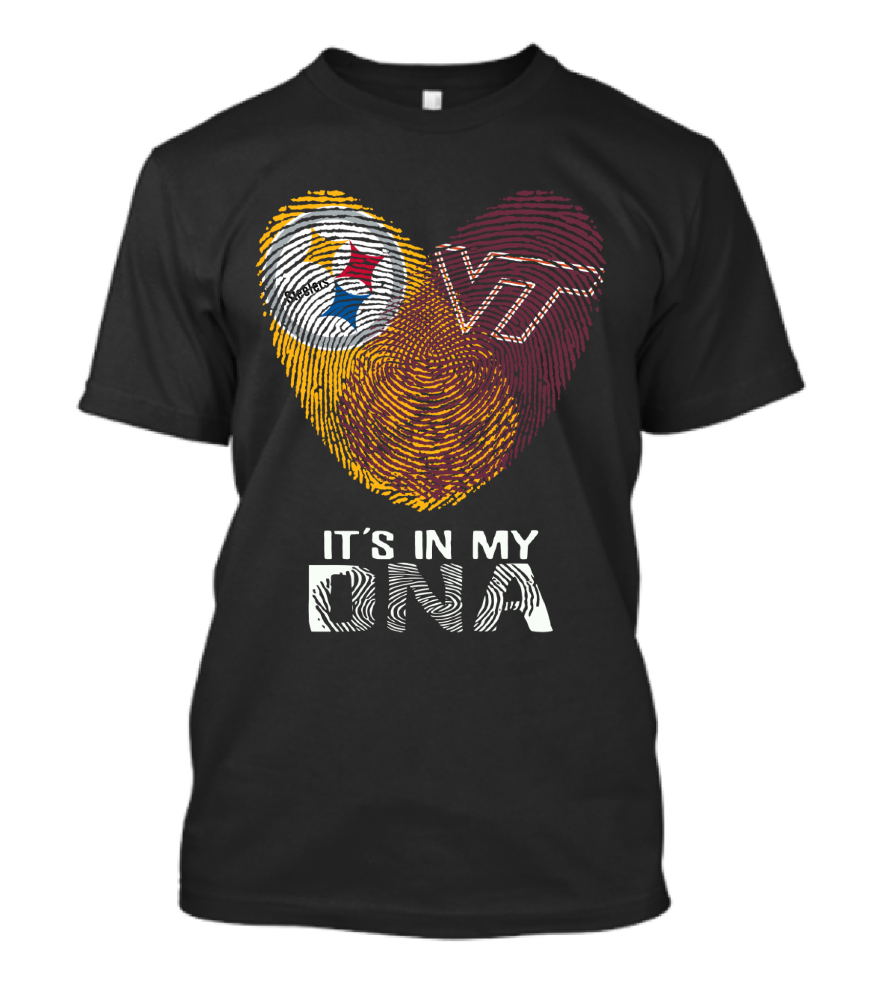 Steelers VT It's In My DNA Fingerprint Heart T-Shirt