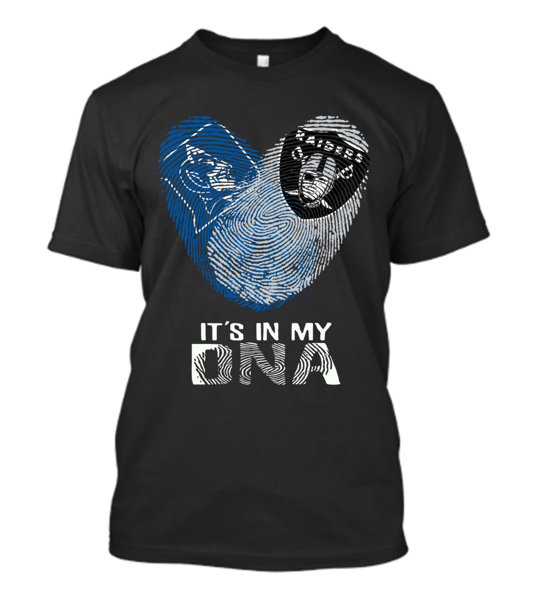 Raiders Duke It's In My DNA Fingerprint Heart T-Shirt