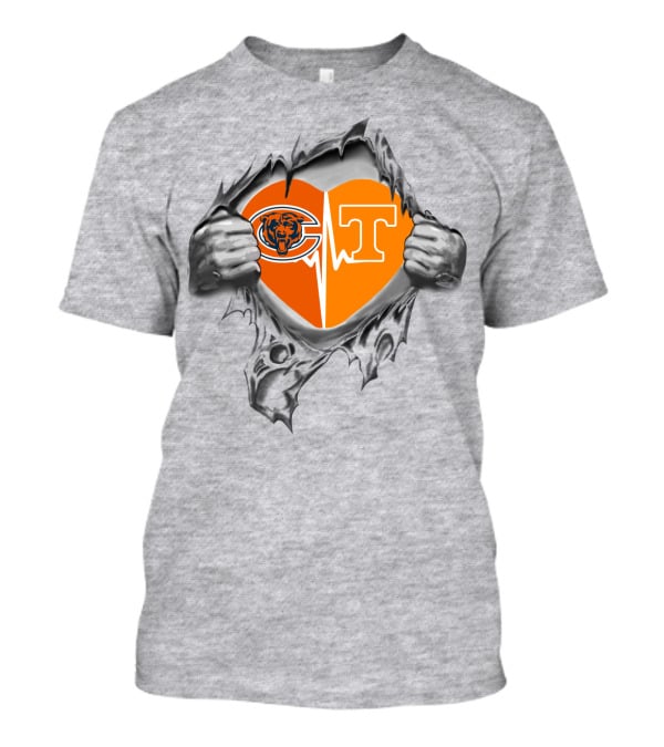 Bears Tennessee It's In My Heart Chicago Logo And University Of Tennessee Heart T-Shirt