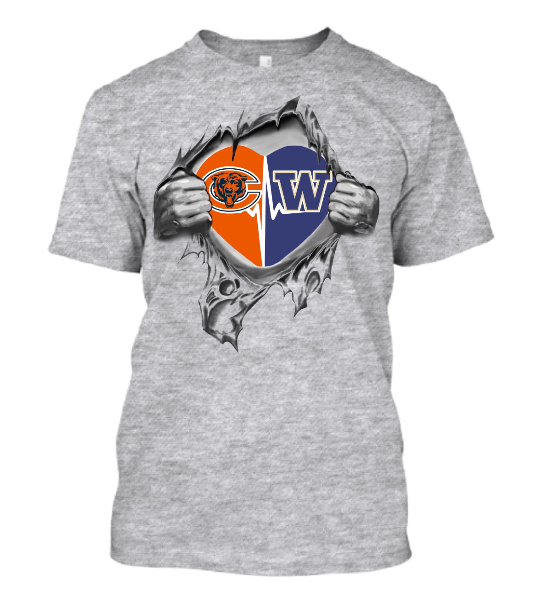 Bears Huskies Heart Chicago Washington Loyalty T-Shirt