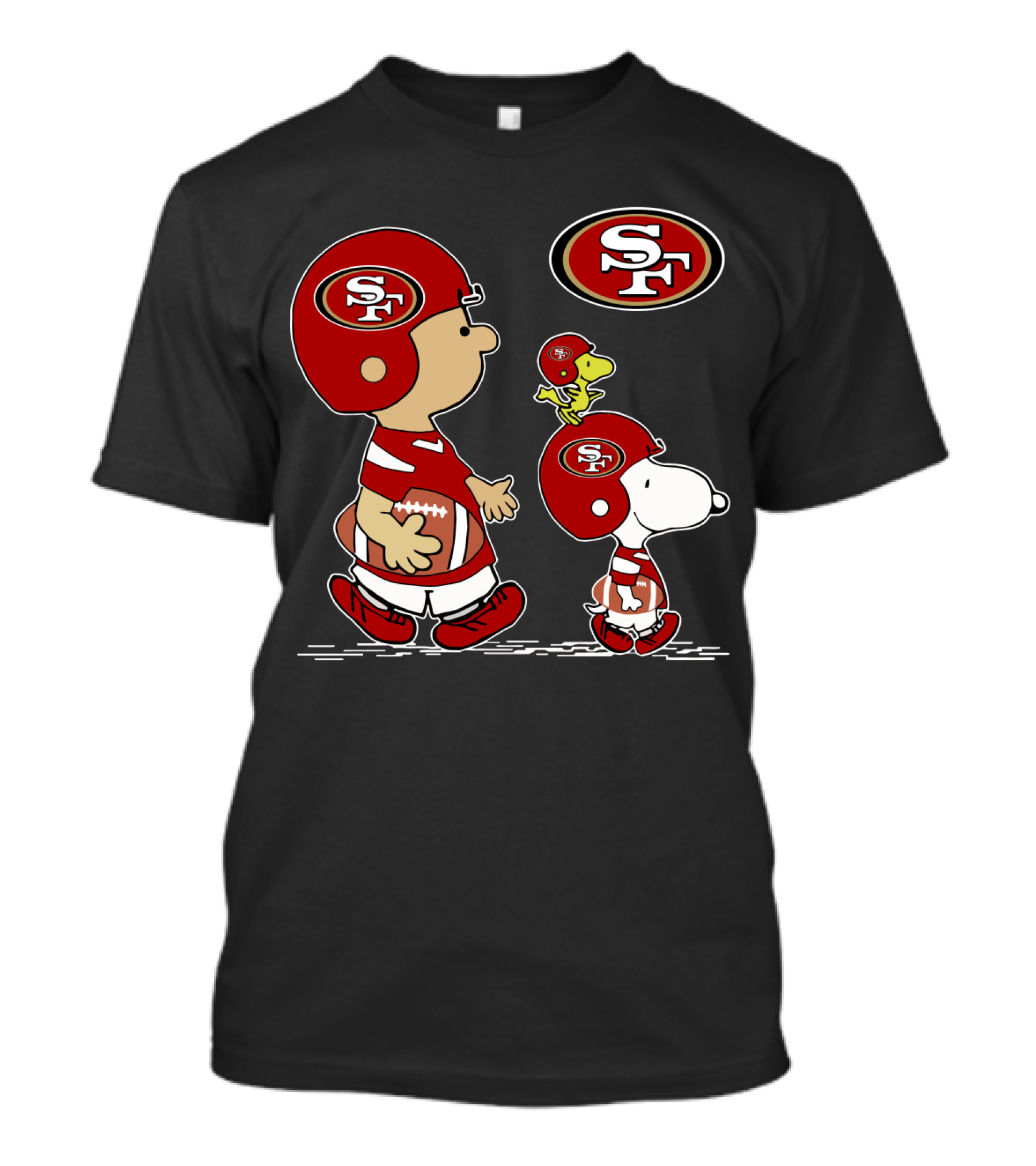 49Ers SF Peanuts Snoopy Woodstock Football T-Shirt