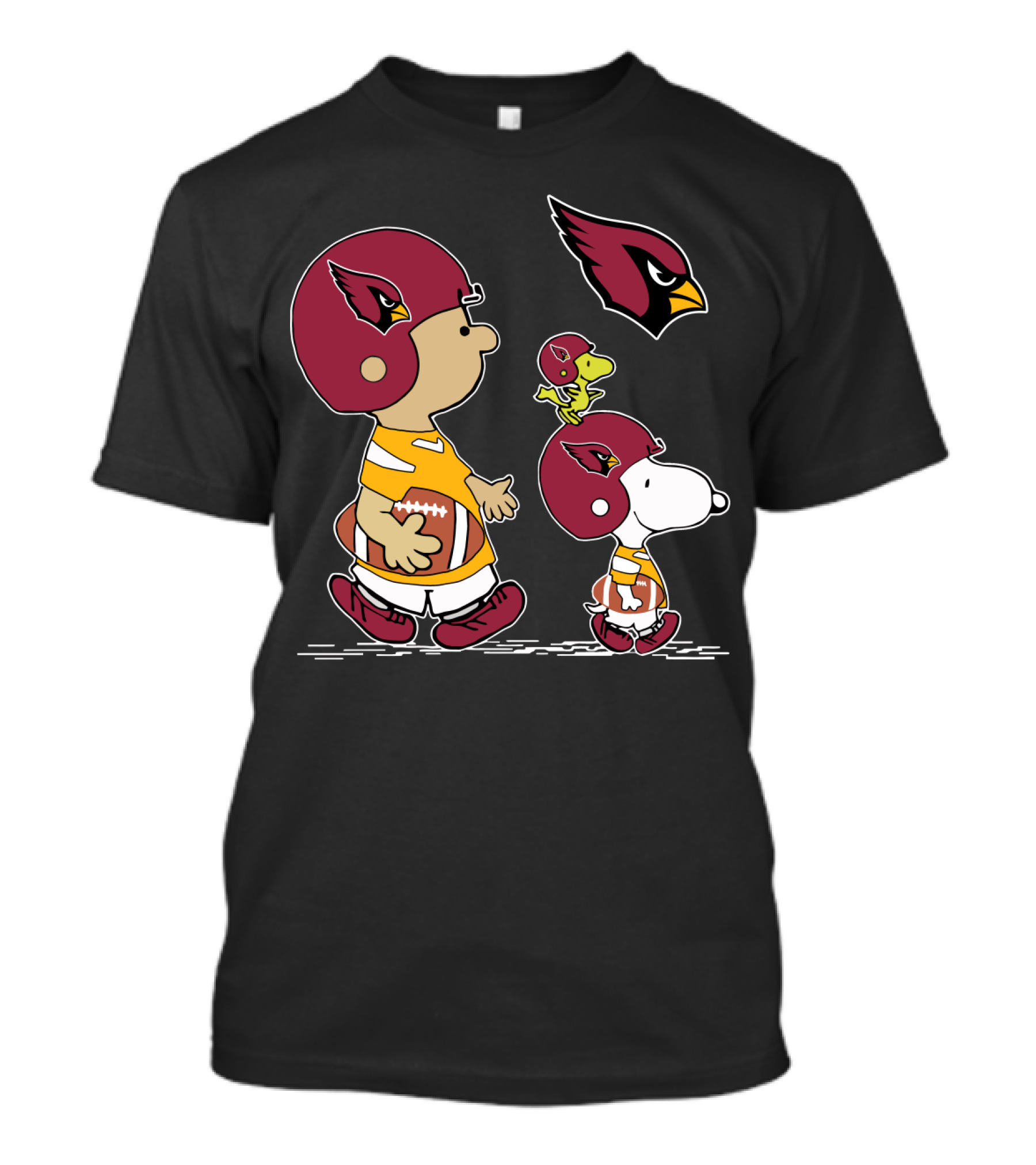 Cardinals Snoopy Woodstock Football Charlie Brown Peanuts Helmet T-Shirt