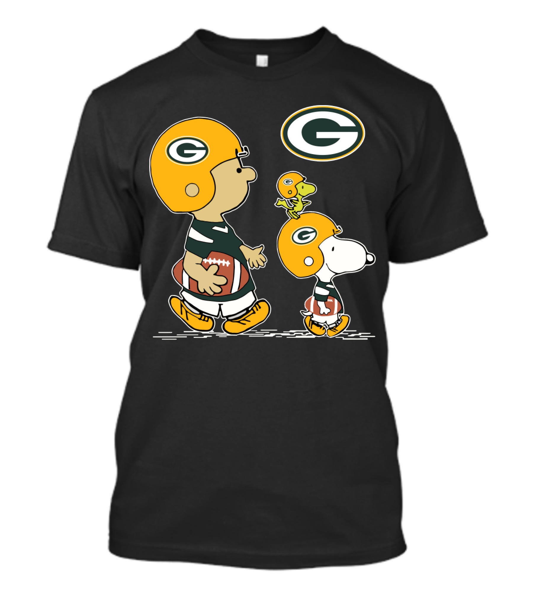 Packers Snoopy Charlie Brown Woodstock Football Helmets T-Shirt