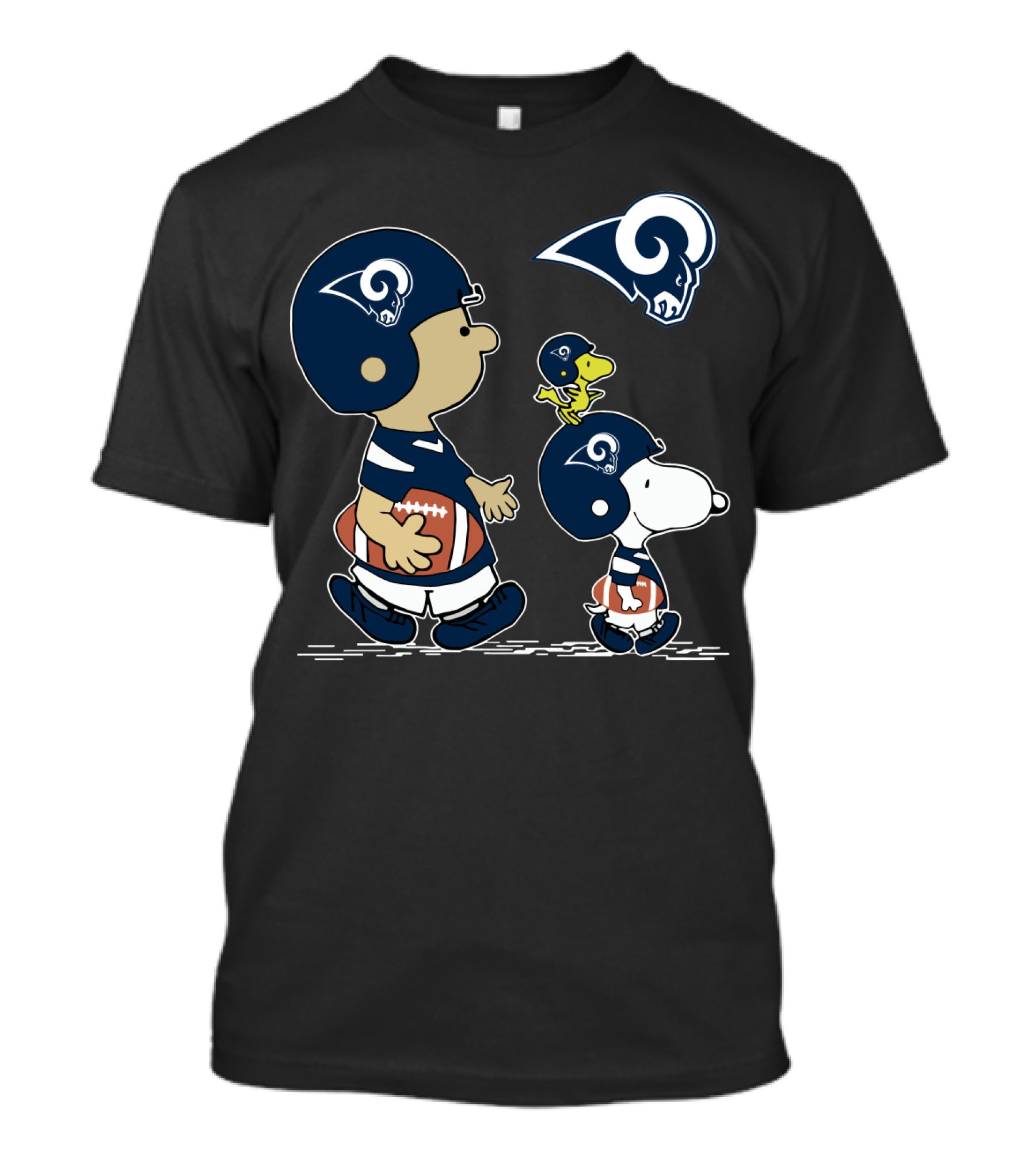 Rams Football Snoopy And Friends In Team Helmets T-Shirt