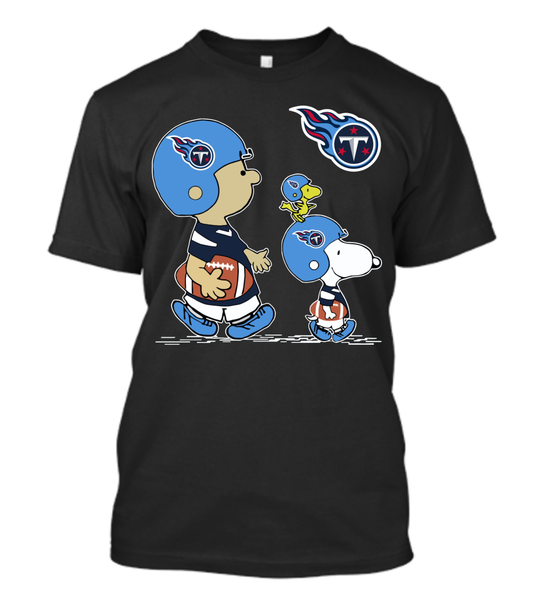 Titans Snoopy Charlie Brown Woodstock Football Helmets T-Shirt