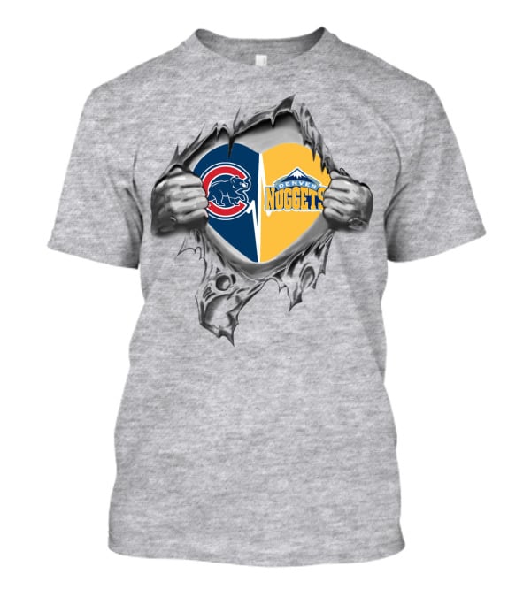 Chicago Cubs Denver Nuggets Heart T-Shirt