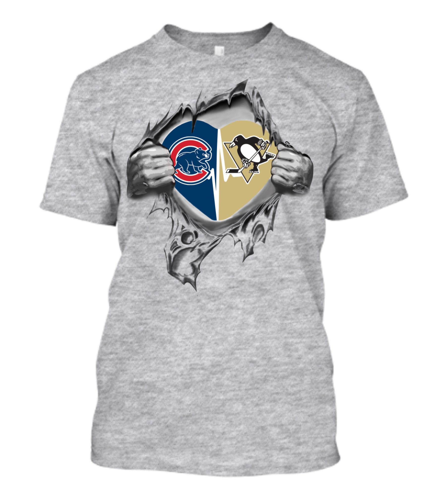 Cubs Penguins Heart Blends Sports Passion T-Shirt