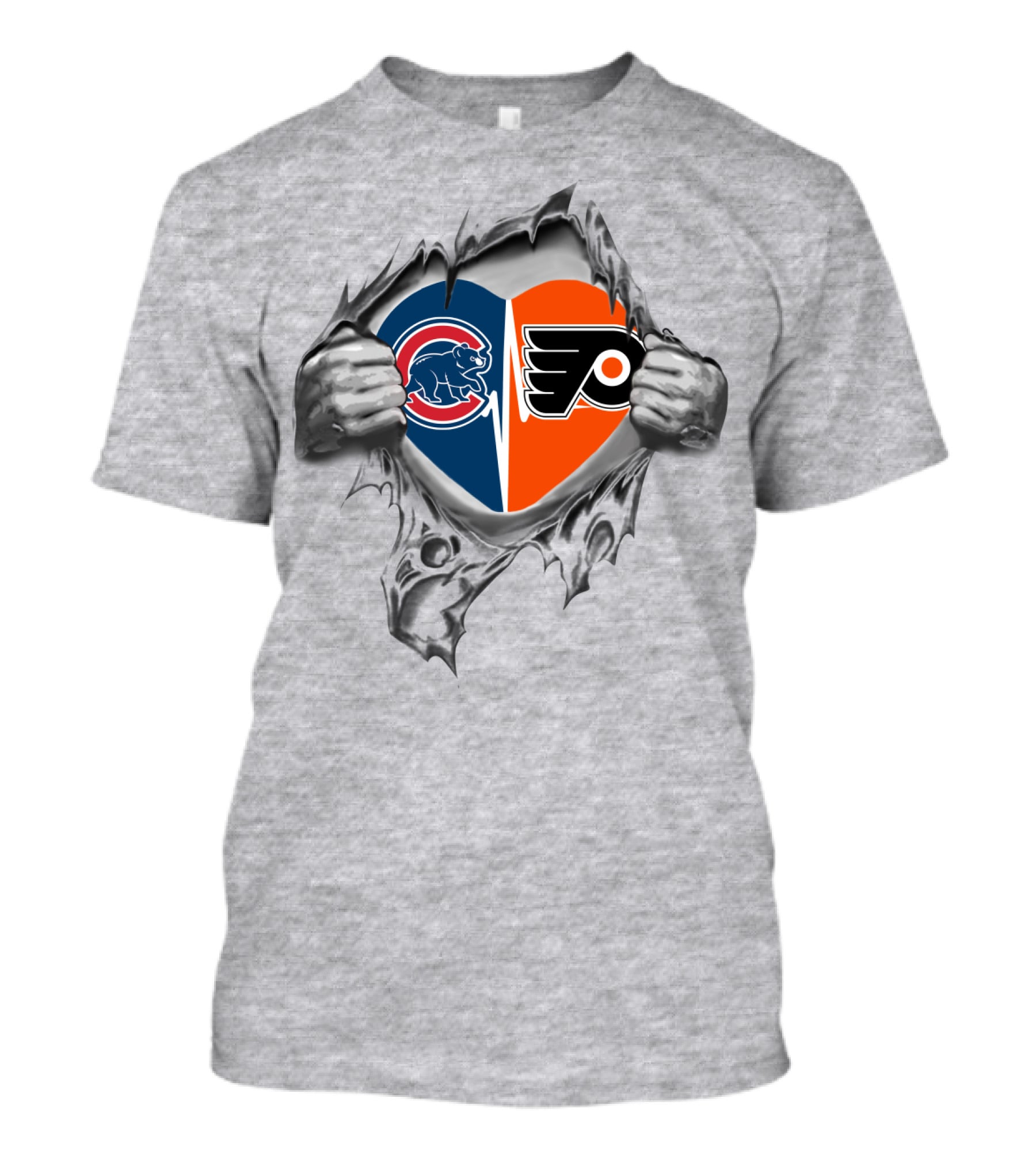 Cubs Flyers Heart Torn Open Passion T-Shirt